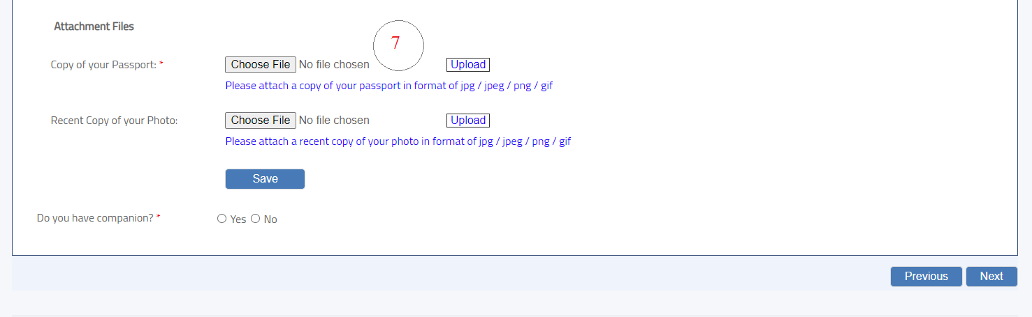 Choose your passport image and then hit button 'Upload'